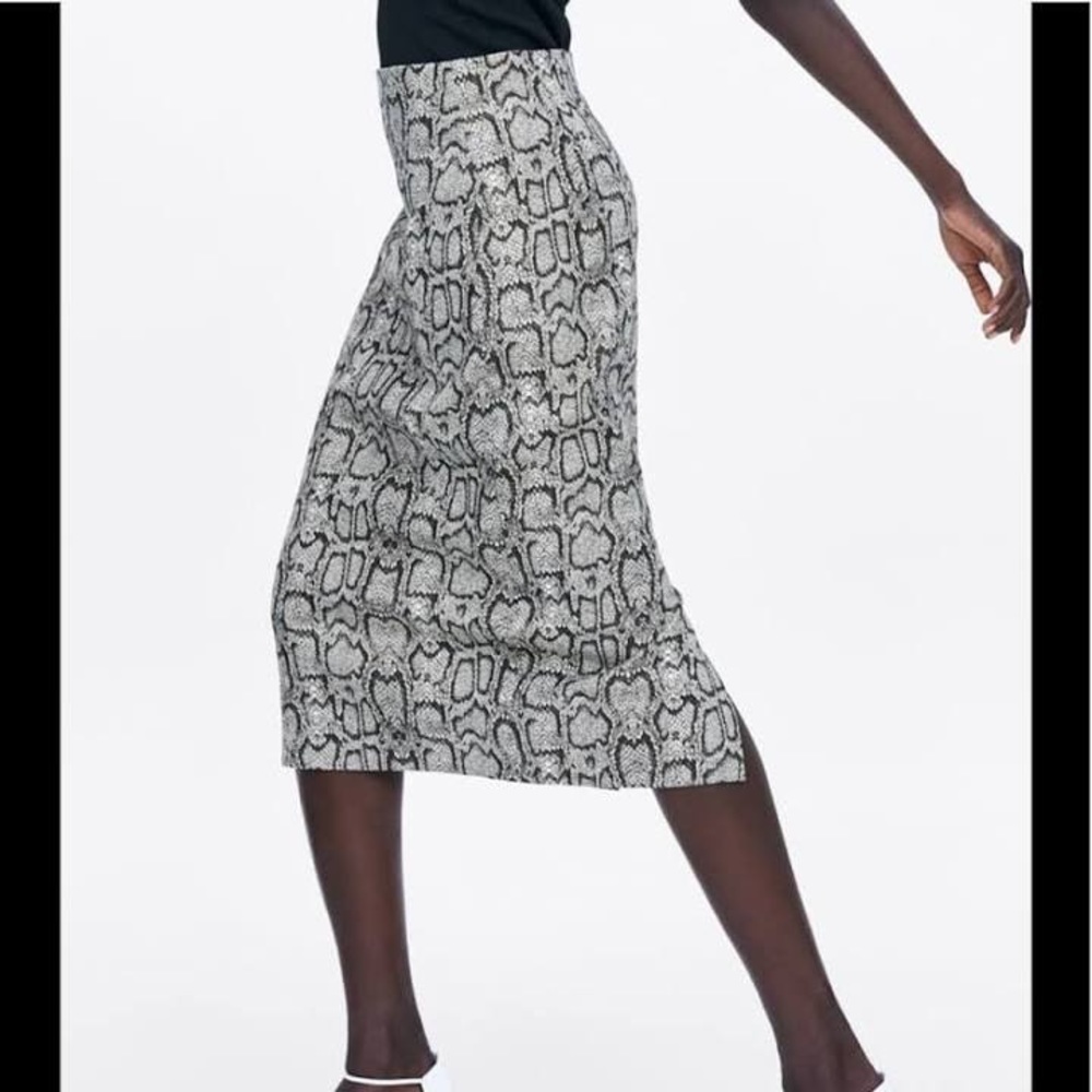 Snake Print Pencil Skirt